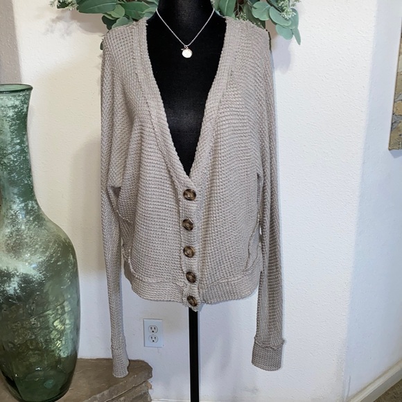 Anama- Gray Long Sleeve Textured Button Jacket Sz Small - Picture 1 of 4